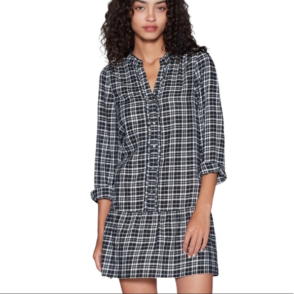Joie Dresses & Skirts - Joie Kaisa Plaid Drop Waist Cotton Mini Dress XS